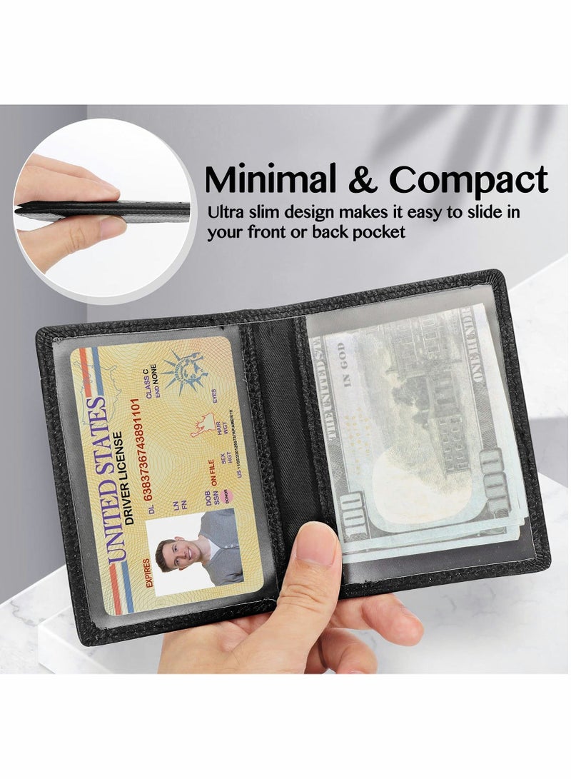 Y&D Men Wallet Slim Larger Capacity with 8 Slots RFID Blocking Minimalist Front Pocket Premium Leather Credit Card Holder ID Window Gift Box, Black  - Image 4