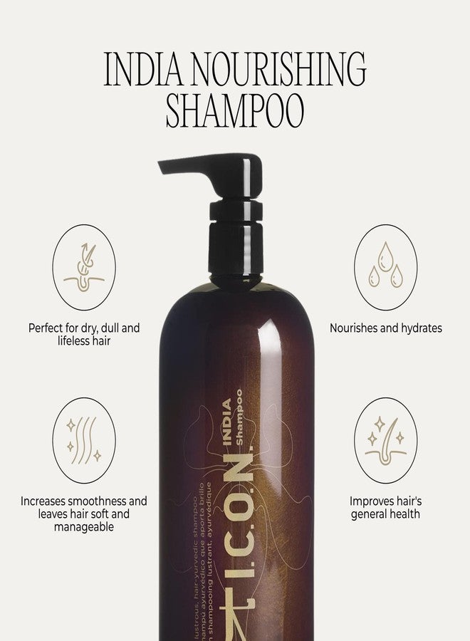 I.C.O.N. India Shampoo, Moisturizing & Revitalizing Natural Shampoo for All Hair Types, Enhances Volume, Adds Softness and Shine, Professional Salon Quality Product, 33.8 oz - Image 2