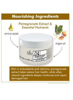 SILKY Silky.04 Organic Restitutive Hair Mask - Moisturizing Hair Mask with Pomegranate Extract – Hair Color Mask Restoring Dry & Treated Hair - 250 ml  - Image 2
