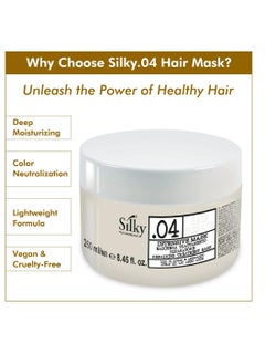 SILKY Silky.04 Organic Restitutive Hair Mask - Moisturizing Hair Mask with Pomegranate Extract – Hair Color Mask Restoring Dry & Treated Hair - 250 ml  - Image 3