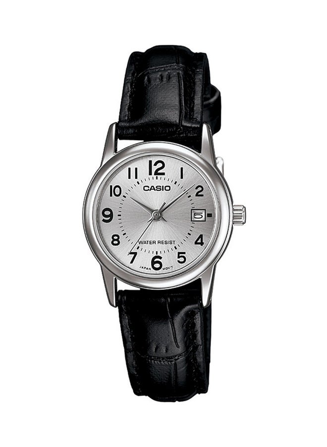 CASIO Women Leather Analog Watch LTP-V002L-7BDF - 25 mm - Black - Image 1