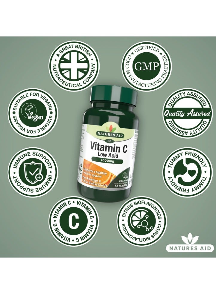 Natures Aid Vitamin C 1000mg Low Acid Tablets 30's - Image 2