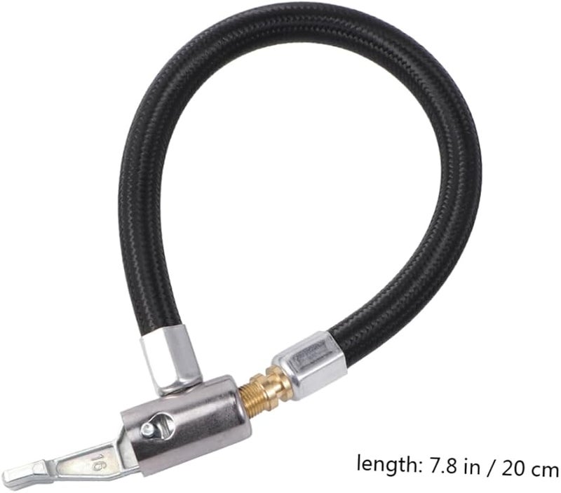 قفل تشاك مع محول أنبوب تمديد النفخ لمضخة هواء إطارات الدراجة والدراجة النارية والسيارة التضخم السريع - Image 4