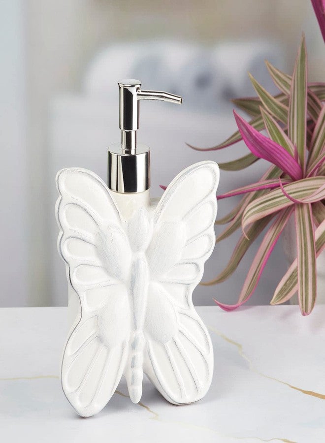Kookee Ceramic Soap Dispenser with Pump for Kitchen, Bathroom, & Wash Basin, Designer Refillable for Liquid Handwash, Shampoo & Lotion, Leakproof, Set of 1 (7689) - Image 2