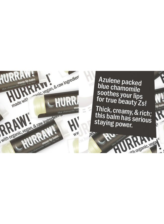 Hurraw! Moon Night Treatment (Blue Chamomile, Vanilla) Lip Balm, 2 Pack: Organic, Certified Vegan, Cruelty and Gluten Free. Non-GMO, 100% Natural Ingredients. Bee, Shea, Soy and Palm Free. Made in USA - Image 3
