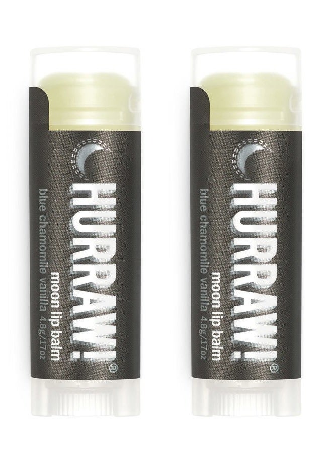 Hurraw! Moon Night Treatment (Blue Chamomile, Vanilla) Lip Balm, 2 Pack: Organic, Certified Vegan, Cruelty and Gluten Free. Non-GMO, 100% Natural Ingredients. Bee, Shea, Soy and Palm Free. Made in USA - Image 1