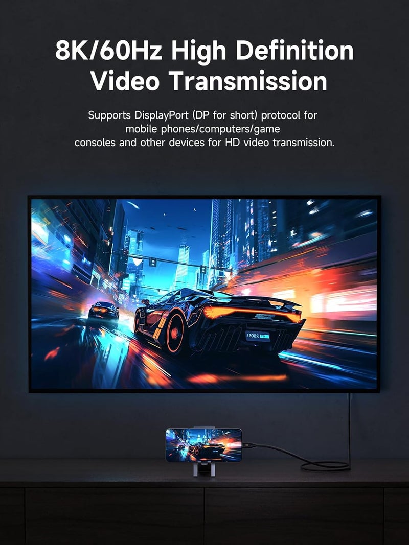 هاجيبس كابل USB 4، كابل USB C ملفوف بالجرافين بقدرة شحن سريعة 240 واط، يدعم نقل البيانات بسرعة 8K@60Hz و40Gbps، ويدعم تقنيات Thunderbolt 4/3، مناسب لأجهزة iPhone 15/15 Pro Max، iPad، وMacBook Pro Air (طول الكابل: 2 متر) - Image 2