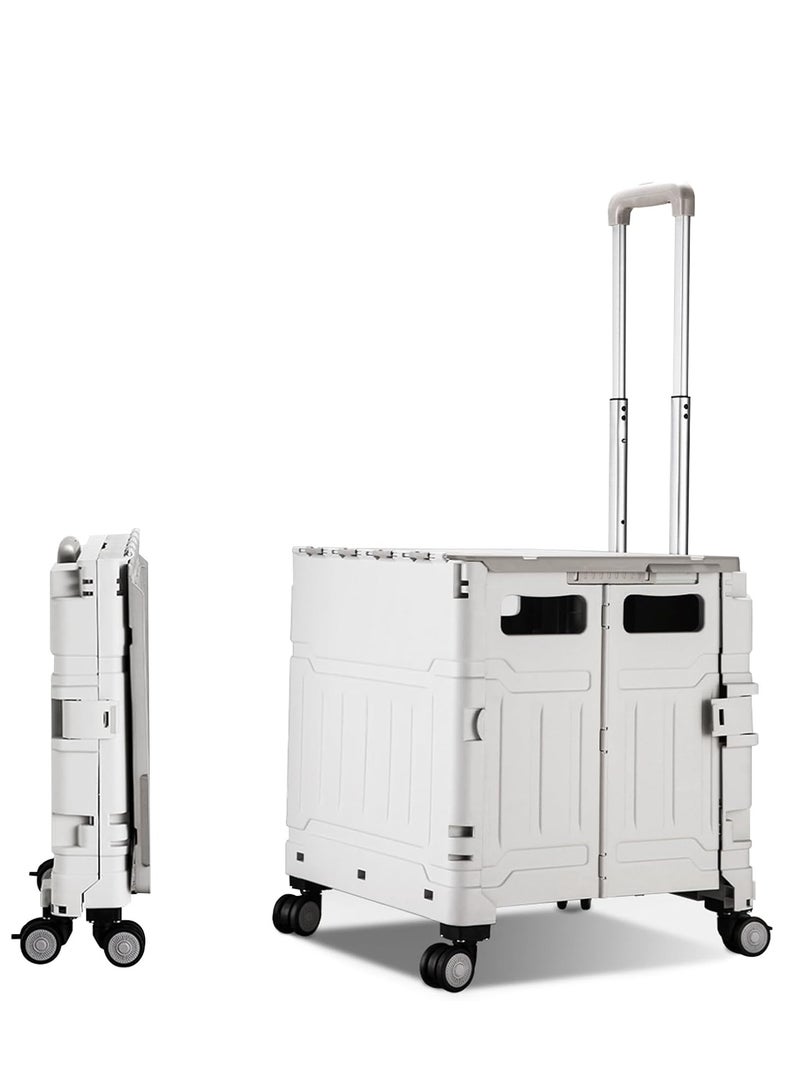 FIPKA 75L Folding Shopping Cart, Portable Cart with Two 360° Swivel Wheels, Adjustable Height Stroller with Cover - Image 1