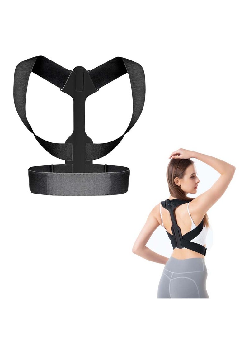 Smart Posture Corrector for All Ages Comfortable Shoulder Support Adjustable Strap Trainer Classic Black Design - Image 1