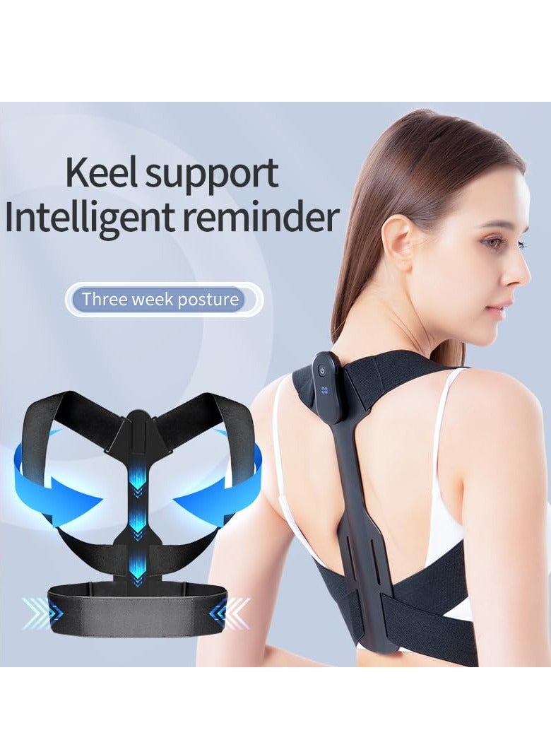 Smart Posture Corrector for All Ages Comfortable Shoulder Support Adjustable Strap Trainer Classic Black Design - Image 2