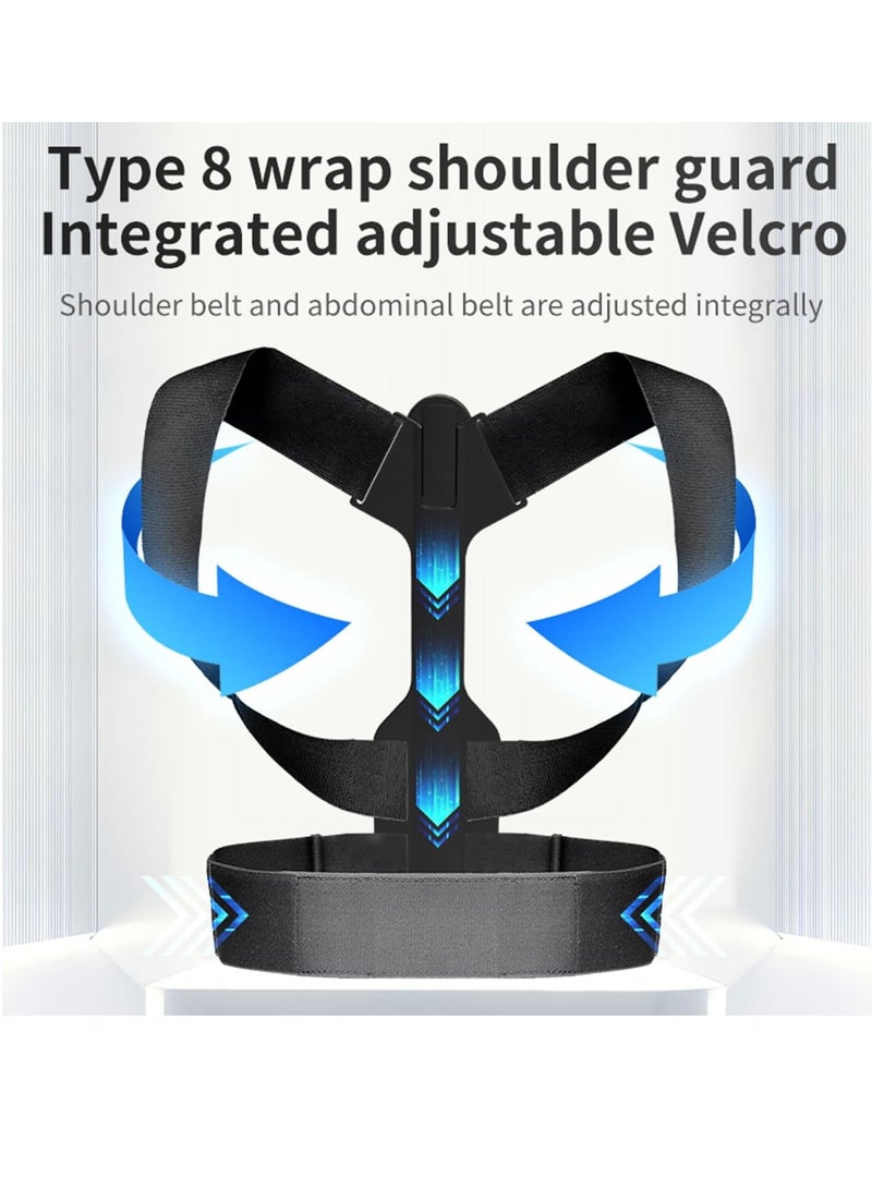 Smart Posture Corrector for All Ages Comfortable Shoulder Support Adjustable Strap Trainer Classic Black Design - Image 4