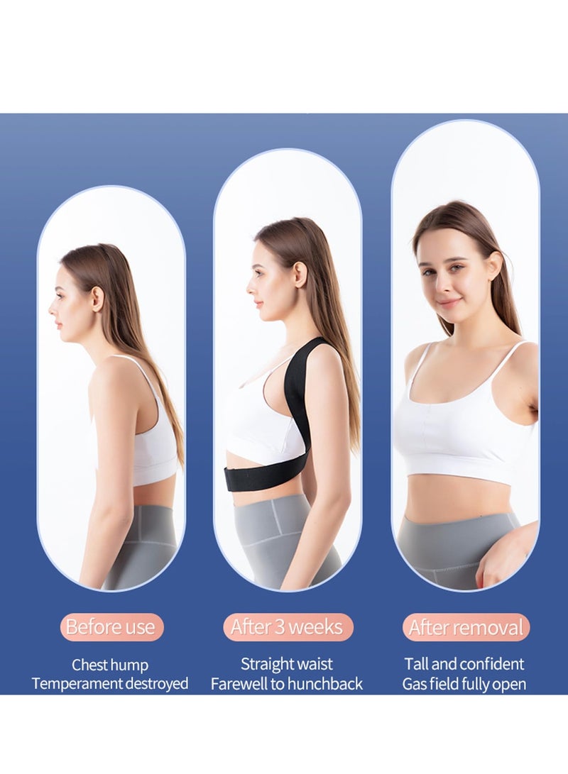 Smart Posture Corrector for All Ages Comfortable Shoulder Support Adjustable Strap Trainer Classic Black Design - Image 3