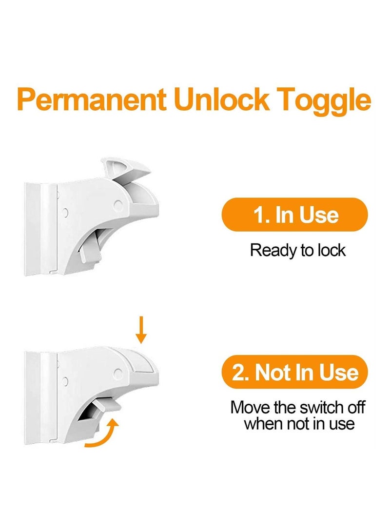 SYOSI Child Safety Locks, 8 Locks, 2 Keys Baby Proofing Magnetic Cabinet Locks Children Proof Cupboard Baby Latches, No Screws or Drilling - Image 4