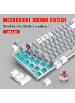 Rock Pow ROCK POW 84 Keys Mechanical Gaming Keyboard Ice Blue Backlit Ultra-Compact Mini Keyboard Mini Compact Keyboard for PC/Mac Gamer Typist Easy Carry on Trip Red Switch  - Image 3