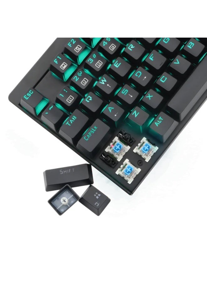 T-DAGGER T-TGK303 Mechanical Gaming Keyboard with OUTEMU Switches Anti Ghosting Keys Single Color Backlight and Durable Double Shot Keycaps for PC Gaming Full Size Wired Gaming Keyboard with Interchangeable WASD Keys Game Mode Function and Precision Mechanical Performance for Competitive and Casual Gamers - Image 4