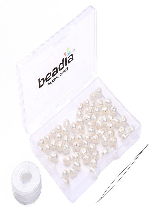 BEADIA Natural Pearl Beads Potato 5-6mm White Freshwater Cultured Loose Gemstone Beads for DIY Jewelry Making 13.8''/Strand HQ - Image 1