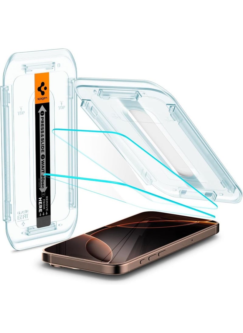 Spigen - GLAStR EZ FIT Tempered Glass iPhone 16 Pro MAX Screen Protector - Case Friendly with Sensor Protection [2 PACK] - Image 1