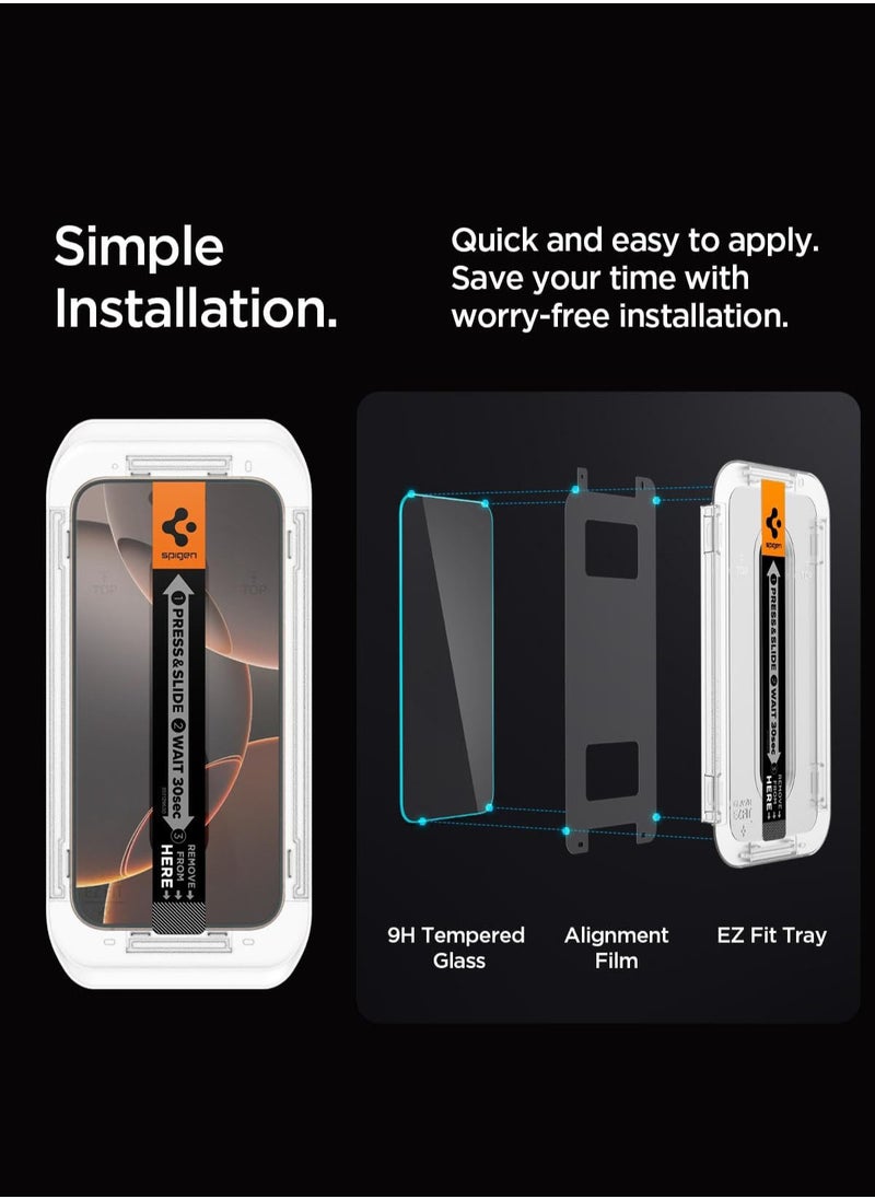 Spigen - GLAStR EZ FIT Tempered Glass iPhone 16 Pro MAX Screen Protector - Case Friendly with Sensor Protection [2 PACK] - Image 1