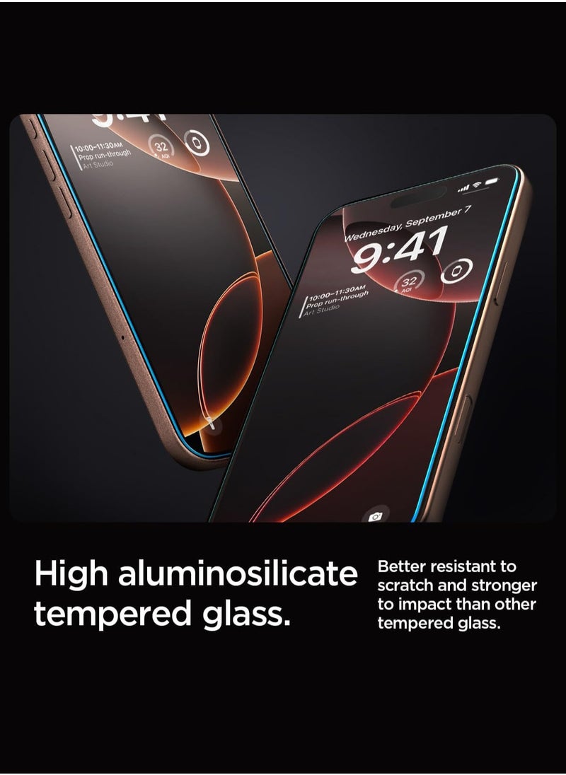 Spigen - GLAStR EZ FIT Tempered Glass iPhone 16 Pro MAX Screen Protector - Case Friendly with Sensor Protection [2 PACK] - Image 1