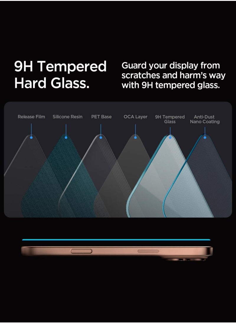 Spigen - GLAStR EZ FIT Tempered Glass iPhone 16 Pro MAX Screen Protector - Case Friendly with Sensor Protection [2 PACK] - Image 1