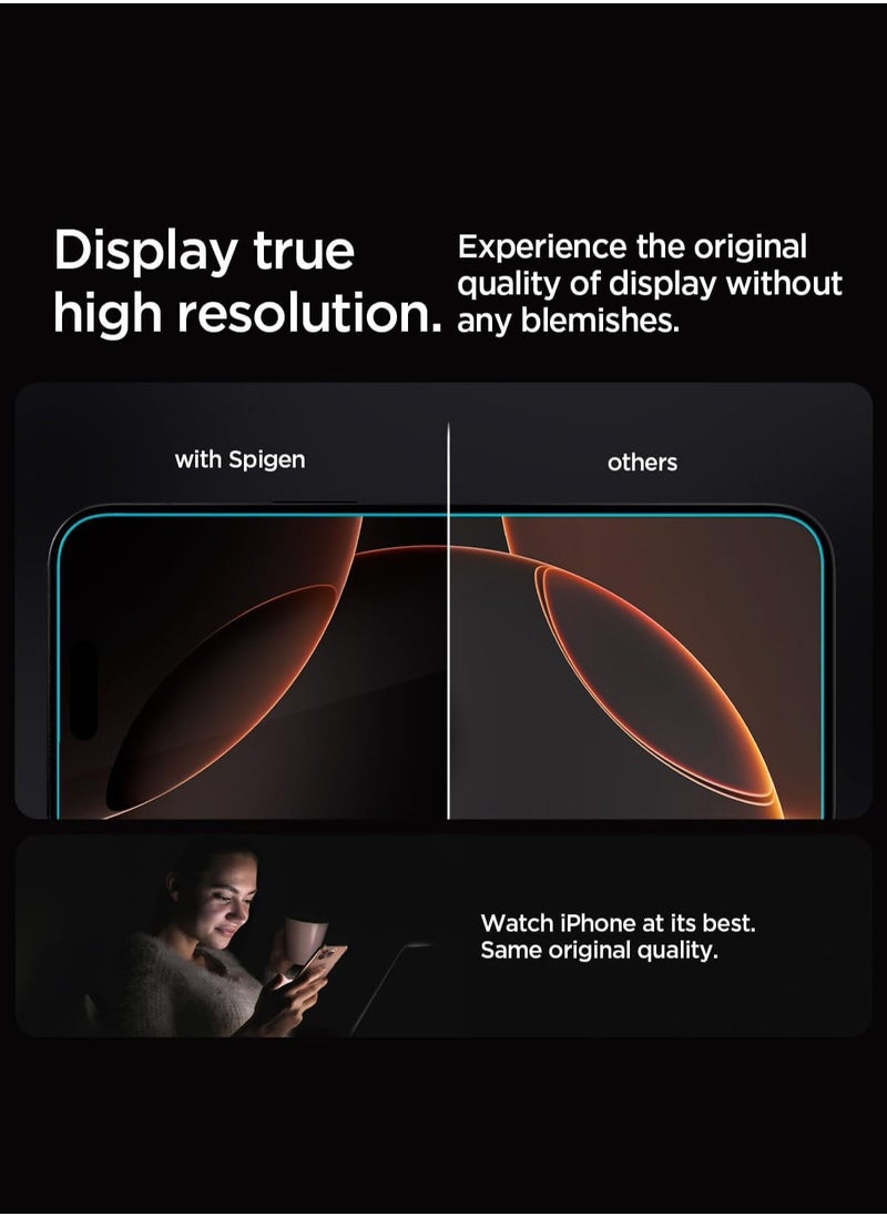 Spigen - GLAStR EZ FIT Tempered Glass iPhone 16 Pro MAX Screen Protector - Case Friendly with Sensor Protection [2 PACK] - Image 1