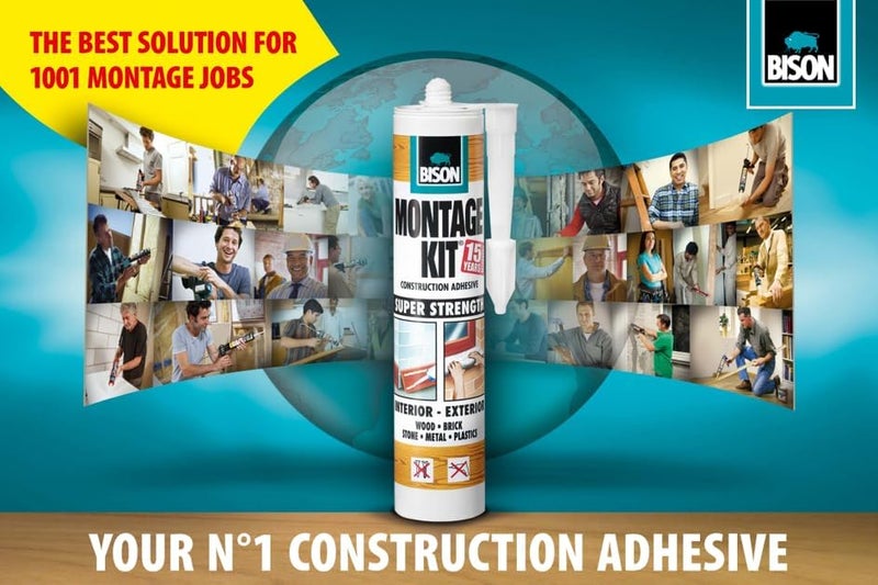 Bison Montage Kit Instant Grip 350g - Universal, extra strong and flexible, filling, assembly, mounting, repair and construction adhesive, For Heavy duty applications - Image 4