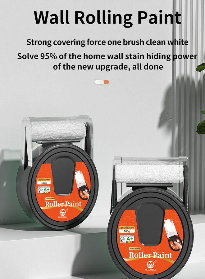 DGSENPI Wall Repair Roller Paint, White Repair Paint, Environmentally Friendly Paint, Fast Drying, No Dust Shedding, Suitable for Wall Renovation, Mildew, Yellow Stains, Graffiti Repair, Convenient Roller Brush Design - Image 3