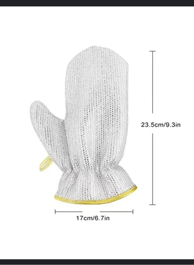 HL 1 Pairs Multipurpose Wire Dishwashing Gloves, Miracle Cleaning Cloth in Glove Shape, Non Scratch Steel Wire Rags for Dishes, Kitchen Cooktops, Counters, Sinks, Pots, Pans, Reusable Cleaning Gloves - Image 4