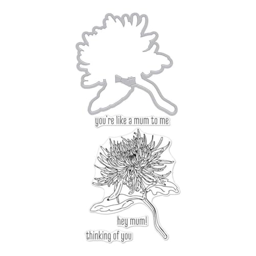 Hero Arts DC235 Hero Florals Mum Stamp & Cut - Image 4
