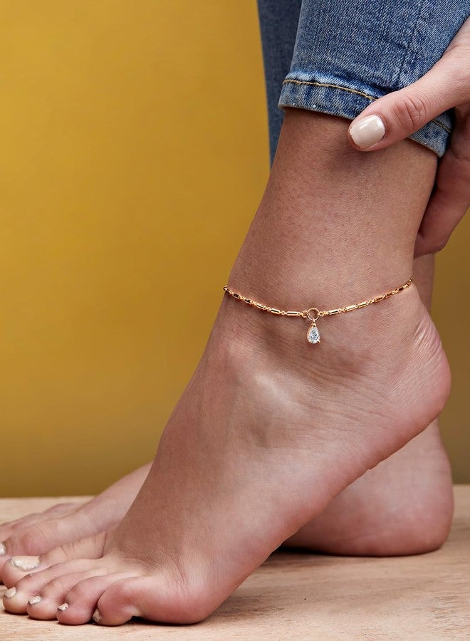 مينوتيا خلخال MINUTIAE مطلي بالذهب بتصميم سلسلة للنساء والفتيات_MNT0391PD_G - Image 5