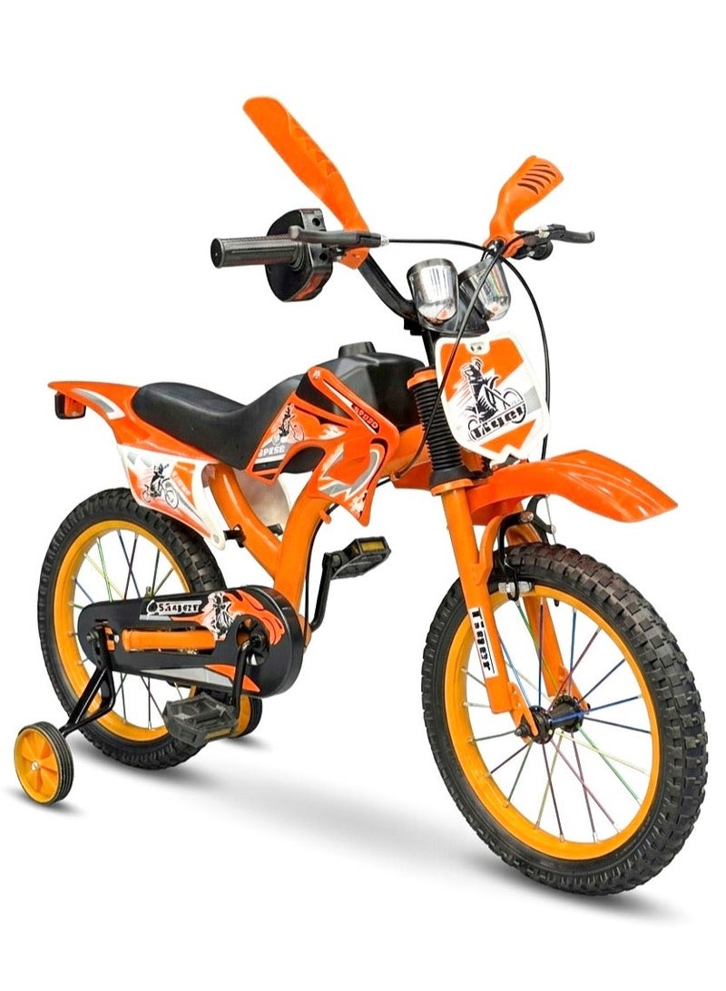 تايجر دراجة مقاس 16 انش بتصميم موتوسيكل رياضي لعمر 4-6 سنوات - Image 1