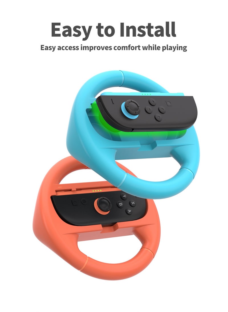 بيكسنست عجلة قيادة سويتش لجهاز نينتندو سويتش 2 (2025)، عبوة من 2 عجلة قيادة سباق ماريو كارت وورلد 9/8، مقبض عجلة قيادة ماريو كارت لجهاز سويتش 2، مجموعة ملحقات جوي-كون (أحمر-أزرق) - Image 5