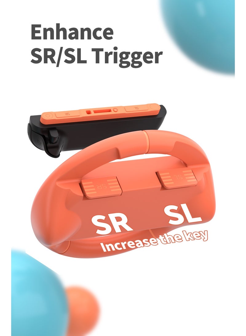 بيكسنست عجلة قيادة سويتش لجهاز نينتندو سويتش 2 (2025)، عبوة من 2 عجلة قيادة سباق ماريو كارت وورلد 9/8، مقبض عجلة قيادة ماريو كارت لجهاز سويتش 2، مجموعة ملحقات جوي-كون (أحمر-أزرق) - Image 4