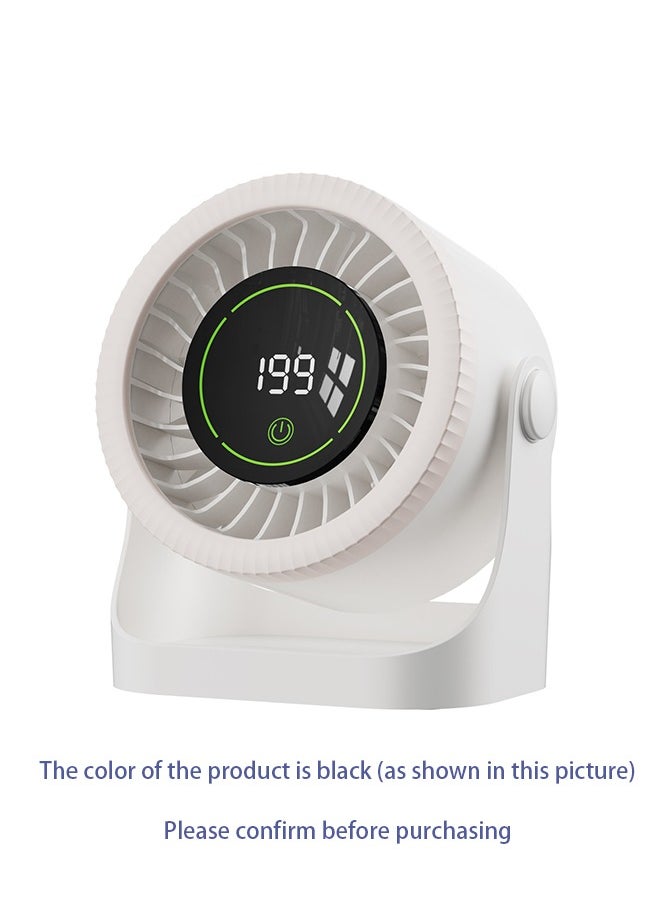 Generic Portable Desk Fan with Smart LED Display, Small Personal USB Desk Fan,199 Speed Levels Table Fan with 6000mAh Battery, Strong Wind Cooling Fan, Quiet Operation Desktop Fan, For Home Office Car Outdoor Travel 