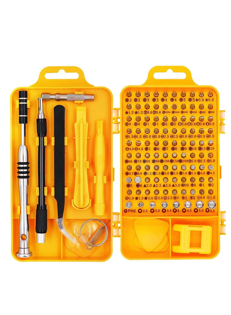 SYOSI مجموعة مفكات، مجموعة أدوات مفكات احترافية 110 في 1، مفكات دقيقة مغناطيسية لإصلاح الأجهزة الإلكترونية لأجهزة التابلت، الكمبيوتر، اللابتوب، الهاتف، الساعة، الكاميرا، النظارات، جهاز الألعاب - Image 1