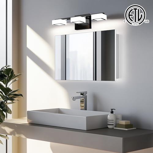 Lightania LED Modern Bathroom Light Fixtures, 3-Light Dimmable Vanity Lights with 5 Color Modes, Matte Black Acrylic Bathroom Wall Lighting Fixtures Over Mirror, 2700K- 6500K Adjustable, 18 Inch, ETL Listed - Image 2