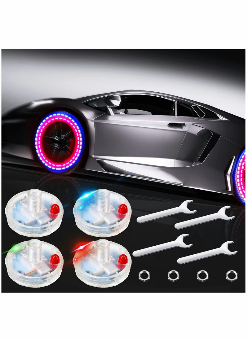Solar-Powered Waterproof Motion Sensor Colorful LED Wheel Light Bulbs - 4 Pack Car Tire Lights for Enhanced Visibility and Safety - Image 1