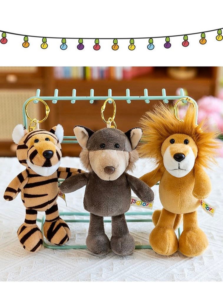 Portable Christmas Lion King, Elephant, Tiger Keychain & Bag charm - Adorable Christmas Ornament Gifts for Friends and Family, Cool Santa Plush Toys for Kids, Hanging on Handbag BackpackCar Key for Women (1pc) - Image 3