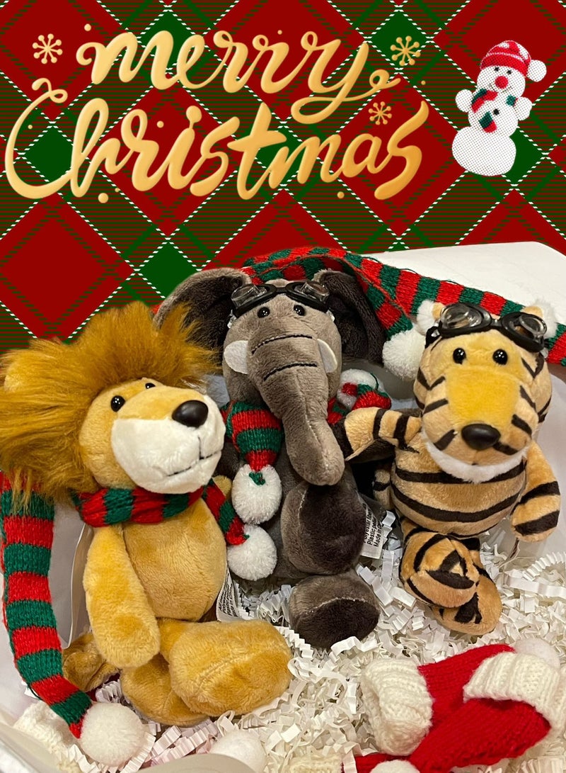 Portable Christmas Lion King, Elephant, Tiger Keychain & Bag charm - Adorable Christmas Ornament Gifts for Friends and Family, Cool Santa Plush Toys for Kids, Hanging on Handbag BackpackCar Key for Women (1pc) - Image 2