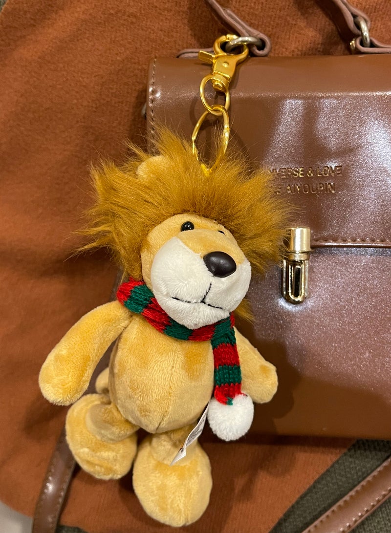 Portable Christmas Lion King, Elephant, Tiger Keychain & Bag charm - Adorable Christmas Ornament Gifts for Friends and Family, Cool Santa Plush Toys for Kids, Hanging on Handbag BackpackCar Key for Women (1pc) - Image 4
