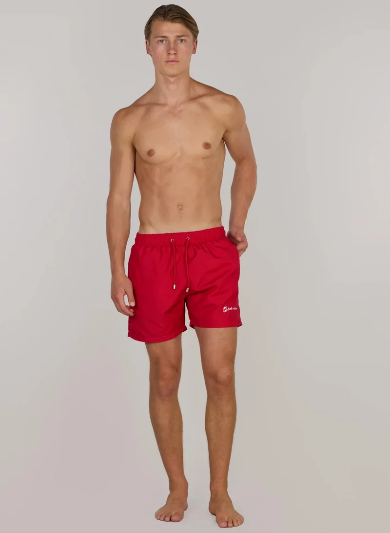 جاست نيتشر شورت سباحة أحمر سادة