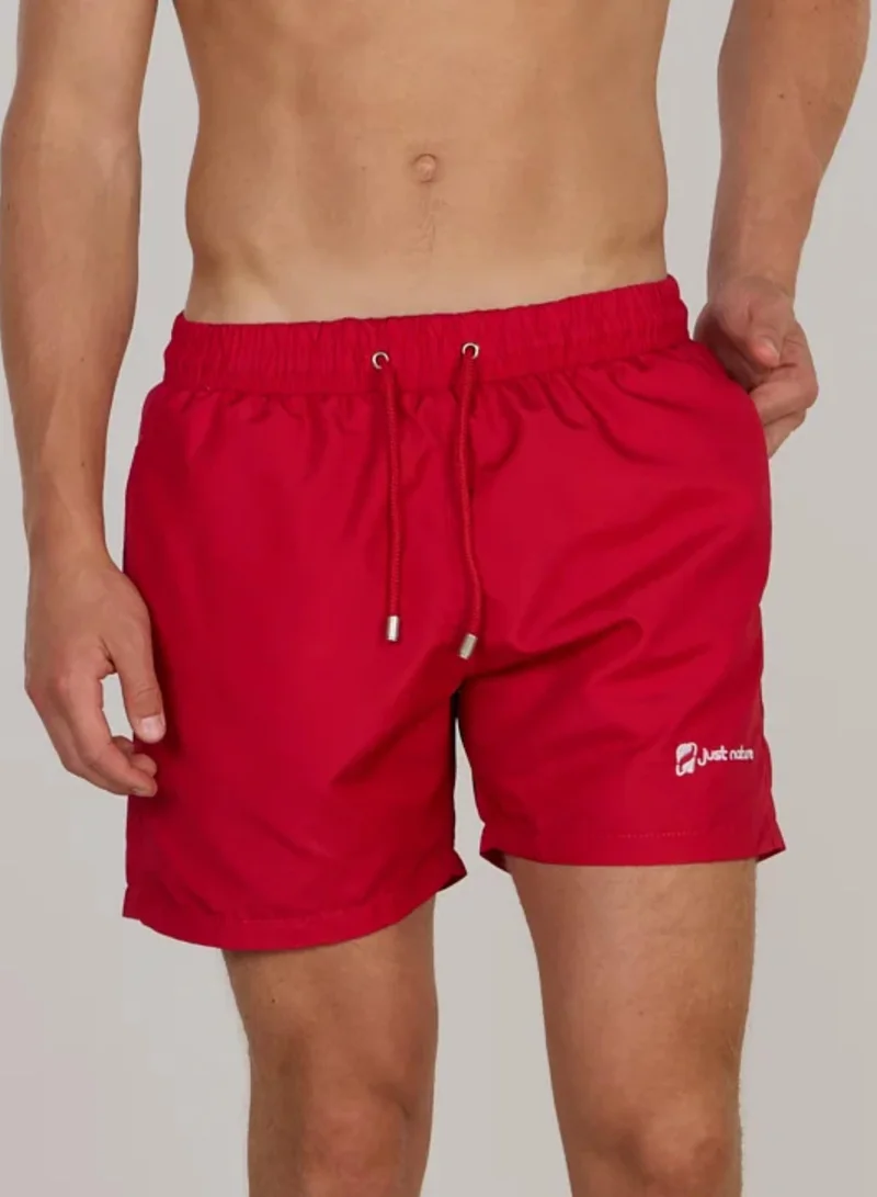 جاست نيتشر شورت سباحة أحمر سادة