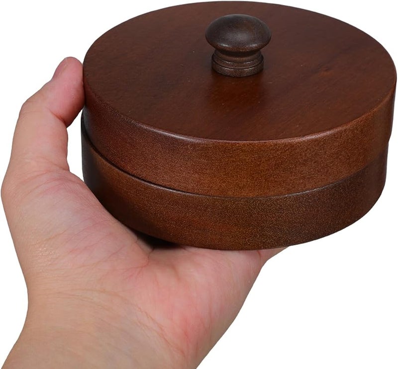 منفضة سجائر خشبية بغطاء من الفولاذ المقاوم للصدأ حامل سيجار مقاوم للرياح للاستخدام في المنزل والمكتب والهواء الطلق - Image 5