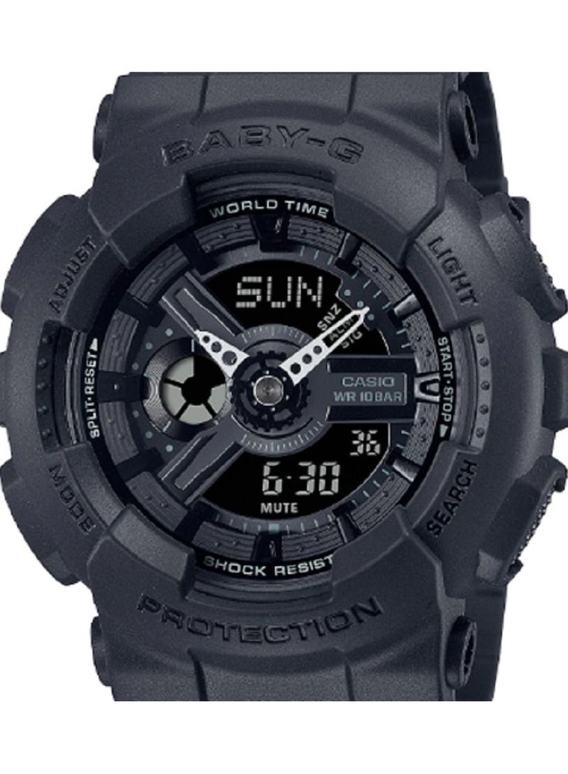 كاسيو ساعة كاسيو النسائية بيبي جي رقمية أنالوج رقمية سوداء بسوار من الراتنج BA-110XBC-1ADR - Image 3