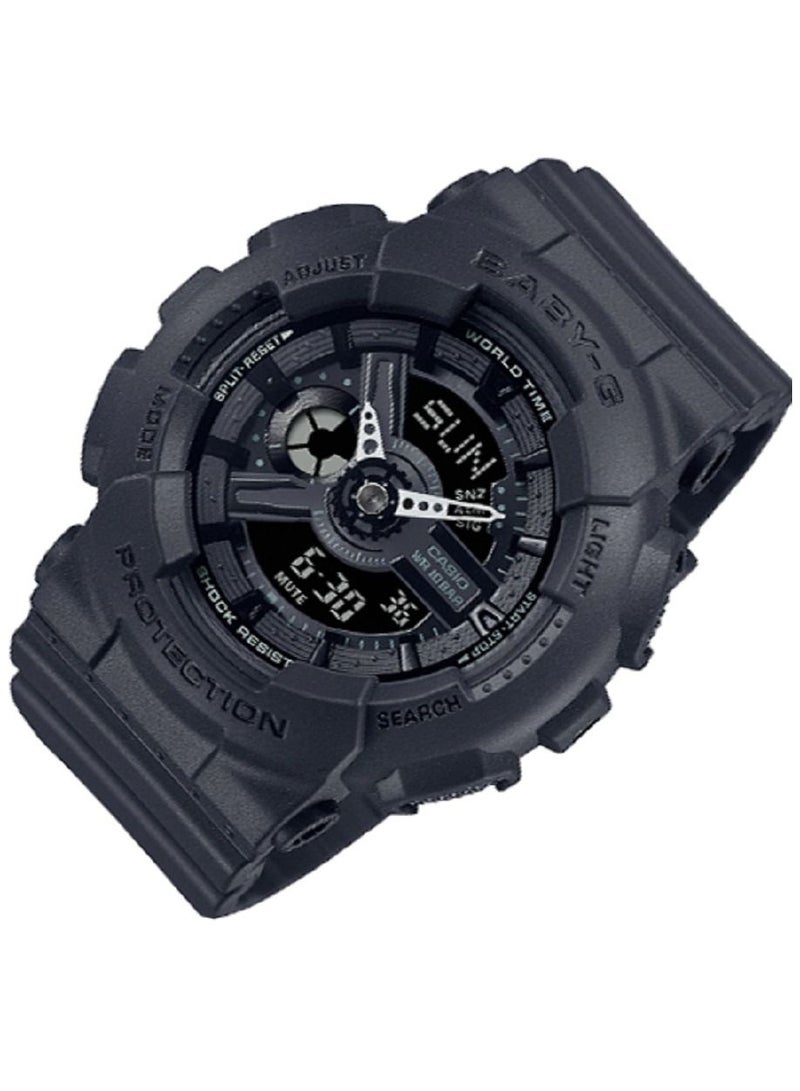 كاسيو ساعة كاسيو النسائية بيبي جي رقمية أنالوج رقمية سوداء بسوار من الراتنج BA-110XBC-1ADR - Image 2