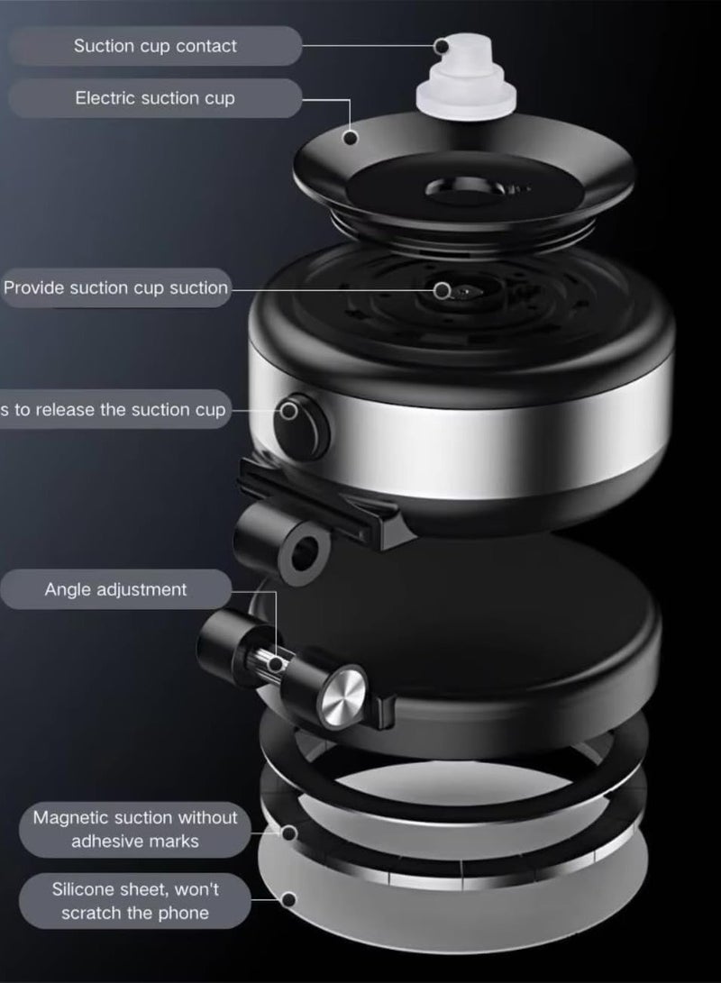 Adak Vacuum Double Side Use Magnetic Folding Phone Holder, Suction Cup, Angle Adjustable, Silicone Scratch-Free, Multi Scenario Use| Universal - Image 3