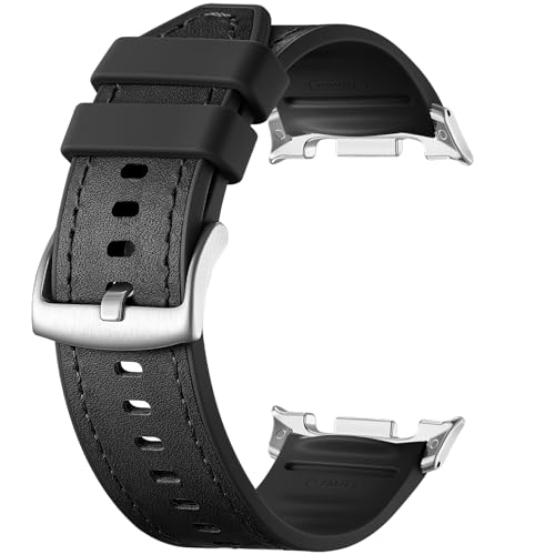 Dirrelo Premium Dual-Layer Leather Silicone Watch Bands for Galaxy Watch 8 Classic Band/Samsung Watch 8 Bands 40mm 44mm, Sweat-Resistant Replacement Wristband for Samsung Watch 8 from Business to Gym Strap - Image 1
