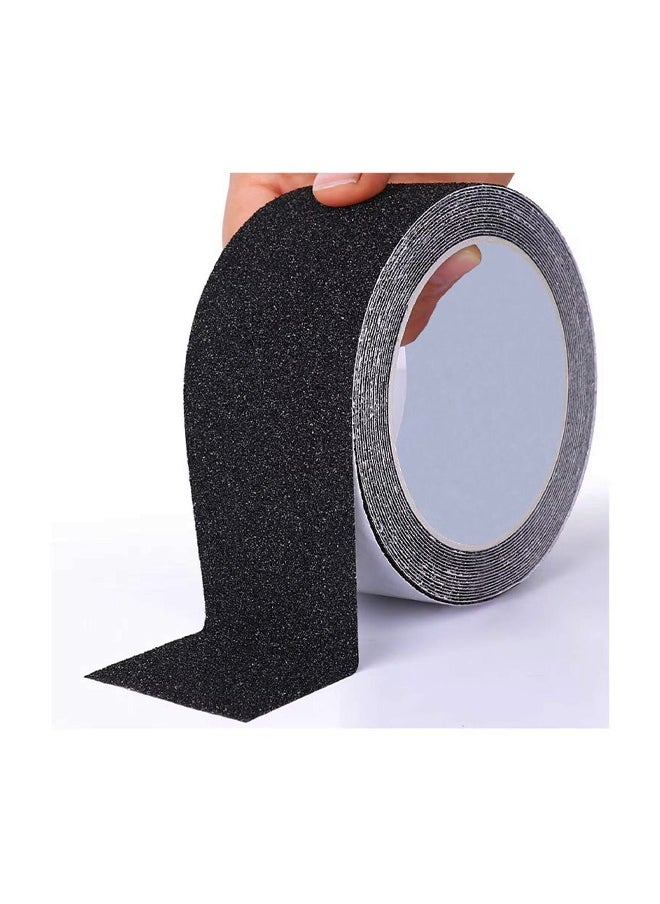 RongXin - Grip Tape - Heavy Duty Anti Slip Tape for Stairs Outdoor/Indoor Waterproof 5M Long 5CM Wide Each Roll Safety Non Slip Skid Roll for Stair Steps Ramp Traction Tread Staircases Adhesive Strips Black - Image 1