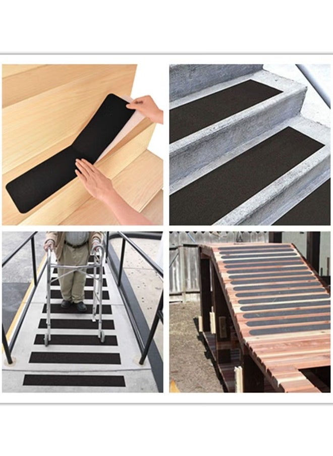 RongXin - Grip Tape - Heavy Duty Anti Slip Tape for Stairs Outdoor/Indoor Waterproof 5M Long 5CM Wide Each Roll Safety Non Slip Skid Roll for Stair Steps Ramp Traction Tread Staircases Adhesive Strips Black - Image 1