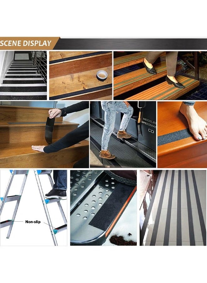 RongXin - Grip Tape - Heavy Duty Anti Slip Tape for Stairs Outdoor/Indoor Waterproof 5M Long 5CM Wide Each Roll Safety Non Slip Skid Roll for Stair Steps Ramp Traction Tread Staircases Adhesive Strips Black - Image 1